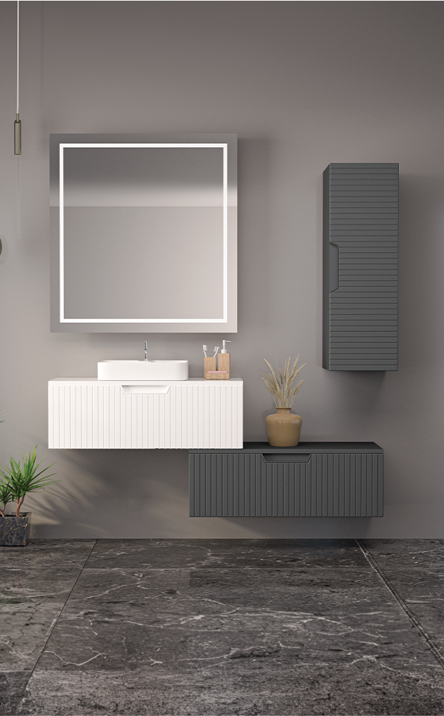 GBDP-03 I Padova I Soft Beyaz - Soft Antrasit