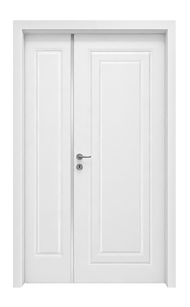 GK 632 I PVC I UNEQUAL DOUBLE DOOR I BUTE WHITE
