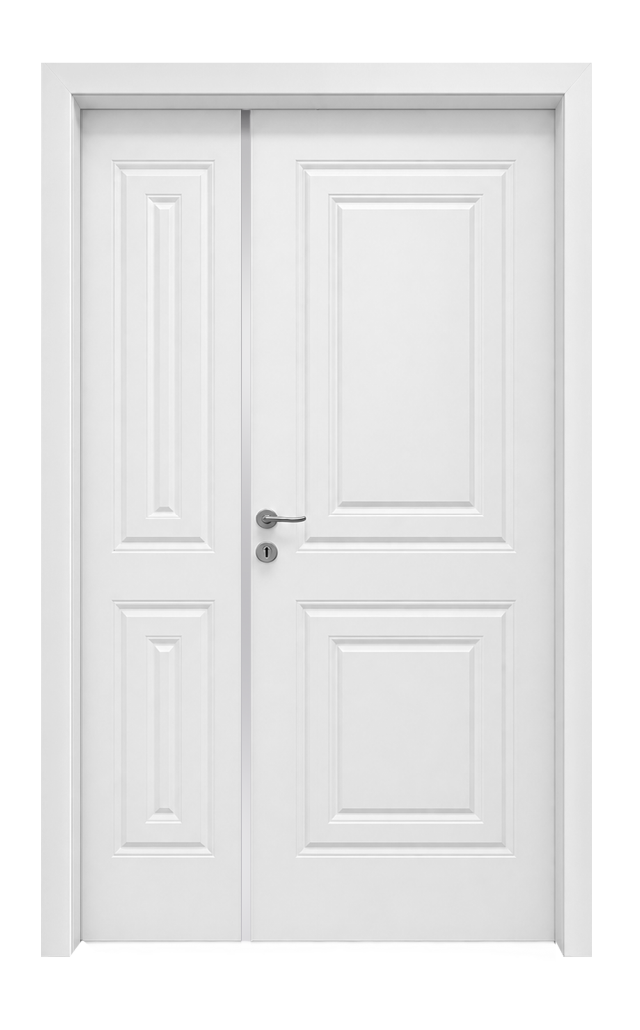 GK 633 I PVC I UNEQUAL DOUBLE DOOR I BUTE WHITE