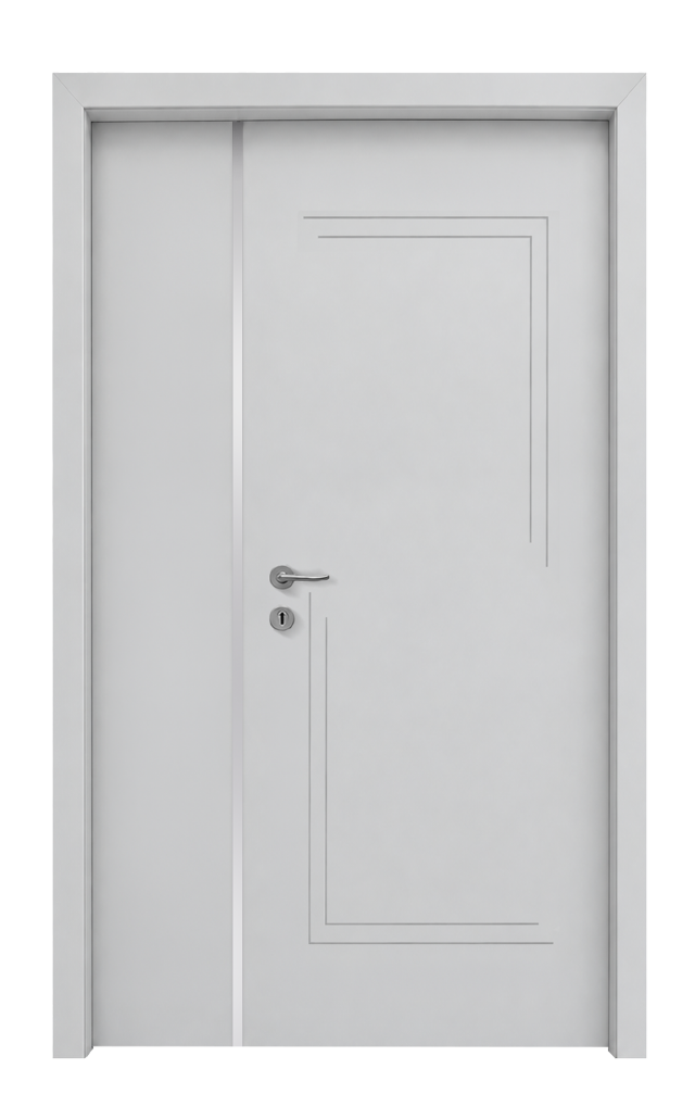 GK 669 I PVC I UNEQUAL DOUBLE DOOR I SOFT LIGHT GREY